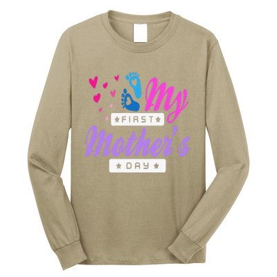 Women's My First Mothers Day Pregnancy Announcement Long Sleeve Shirt