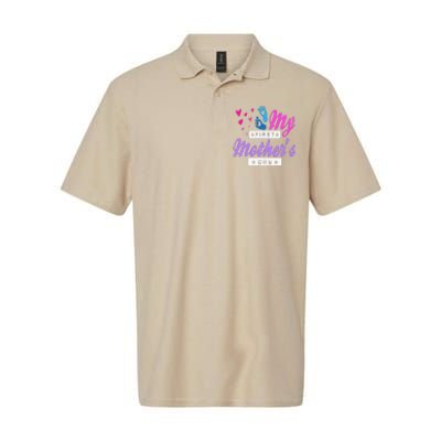 Women's My First Mothers Day Pregnancy Announcement Softstyle Adult Sport Polo