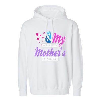 Women's My First Mothers Day Pregnancy Announcement Garment-Dyed Fleece Hoodie