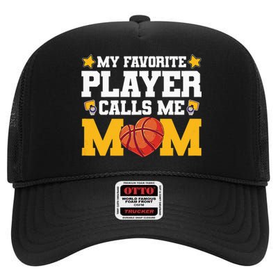 Wo My favourite player call me mom basketball Mothersday High Crown Mesh Back Trucker Hat