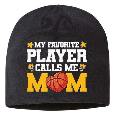 Wo My favourite player call me mom basketball Mothersday Sustainable Beanie