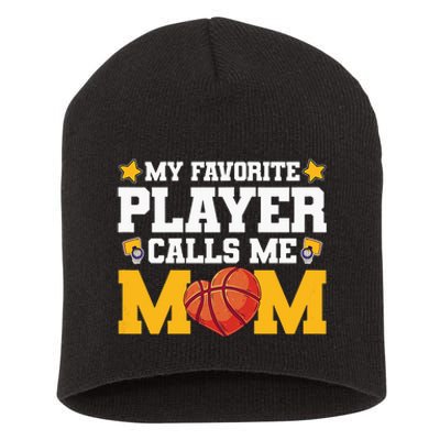 Wo My favourite player call me mom basketball Mothersday Short Acrylic Beanie