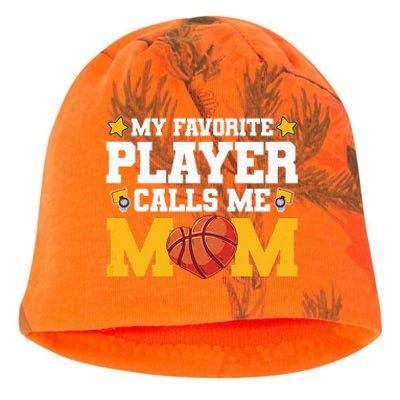 Wo My favourite player call me mom basketball Mothersday Kati - Camo Knit Beanie