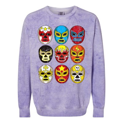 Wrestlers Masks Funny Colorblast Crewneck Sweatshirt