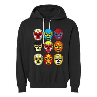 Wrestlers Masks Funny Garment-Dyed Fleece Hoodie