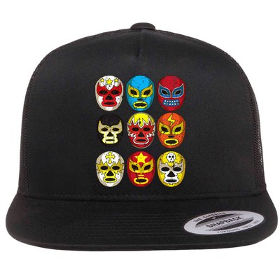 Wrestlers Masks Funny Flat Bill Trucker Hat