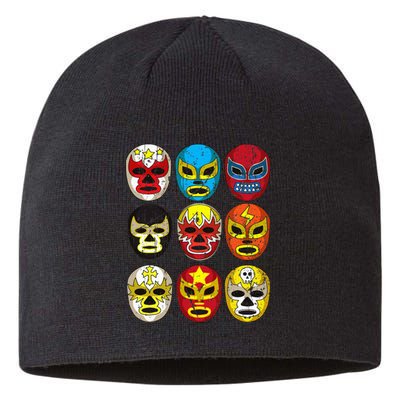 Wrestlers Masks Funny Sustainable Beanie