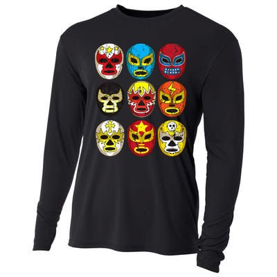 Wrestlers Masks Funny Cooling Performance Long Sleeve Crew