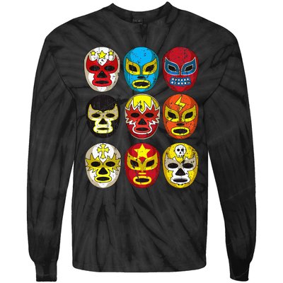 Wrestlers Masks Funny Tie-Dye Long Sleeve Shirt