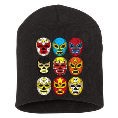 Wrestlers Masks Funny Short Acrylic Beanie