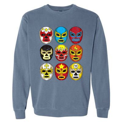 Wrestlers Masks Funny Garment-Dyed Sweatshirt