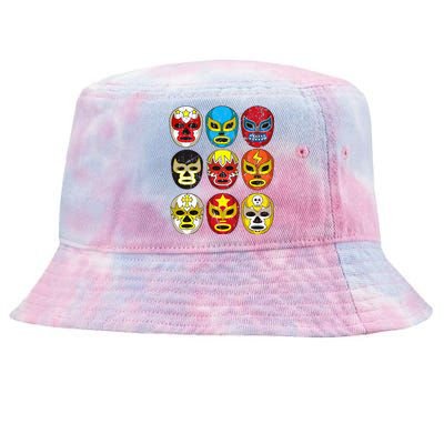 Wrestlers Masks Funny Tie-Dyed Bucket Hat