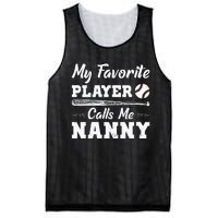 Womens My Favorite Player Calls Me Nanny Baseball Best Grandma Ever Mesh Reversible Basketball Jersey Tank