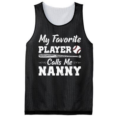 Womens My Favorite Player Calls Me Nanny Baseball Best Grandma Ever Mesh Reversible Basketball Jersey Tank