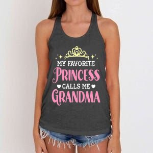 Wo My Favorite Princess Calls Me Grandma Funny Novelty Nana Women's Knotted Racerback Tank