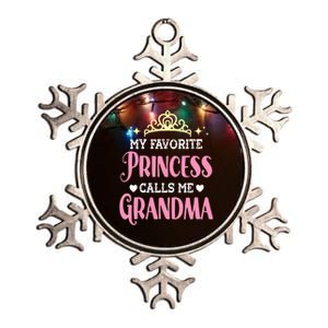 Wo My Favorite Princess Calls Me Grandma Funny Novelty Nana Metallic Star Ornament