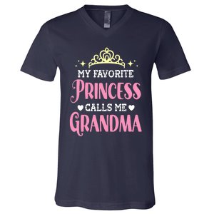 Wo My Favorite Princess Calls Me Grandma Funny Novelty Nana V-Neck T-Shirt