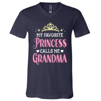 Wo My Favorite Princess Calls Me Grandma Funny Novelty Nana V-Neck T-Shirt