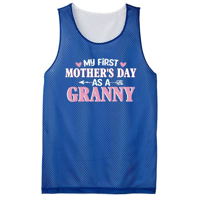 Wo's My First Mother's Day As A Granny Mother's Day Funny Gift Mesh Reversible Basketball Jersey Tank