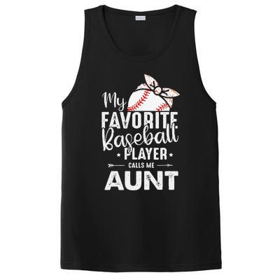 Womens My Favorite Baseball Player Call Me Aunt Mother's Day PosiCharge Competitor Tank