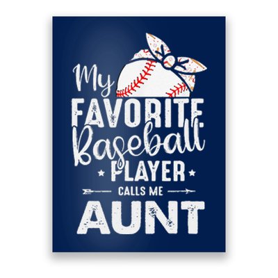 Womens My Favorite Baseball Player Call Me Aunt Mother's Day Poster