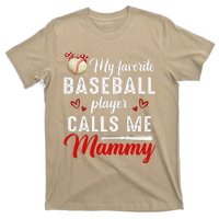 Womens My Favorite Baseball Player Calls Me Mammy Cute Mother's Day T-Shirt