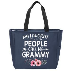 Womens My Favorite People Call Me Grammy Funny Floral Mother's Day Zip Tote Bag