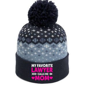 Wo My Favorite Lawyer Calls Me Mom Funny Lawyer Mom The Baniff Cuffed Pom Beanie