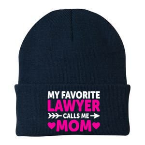 Wo My Favorite Lawyer Calls Me Mom Funny Lawyer Mom Knit Cap Winter Beanie