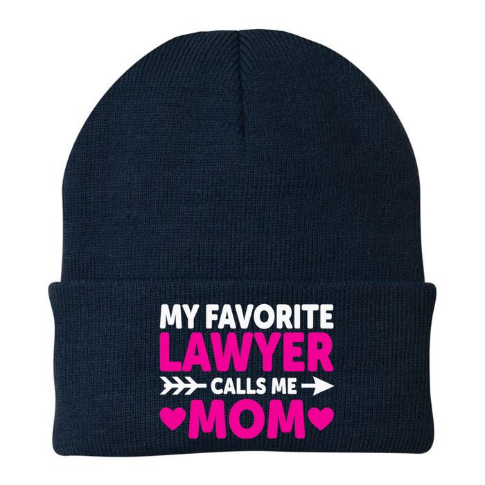 Wo My Favorite Lawyer Calls Me Mom Funny Lawyer Mom Knit Cap Winter Beanie