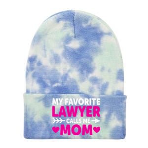 Wo My Favorite Lawyer Calls Me Mom Funny Lawyer Mom Tie Dye 12in Knit Beanie