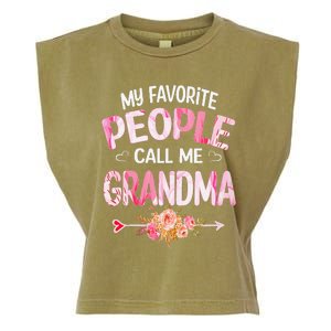 Womens My Favorite People Call Me Grandma Mother's Day Grandma Gift Garment-Dyed Women's Muscle Tee