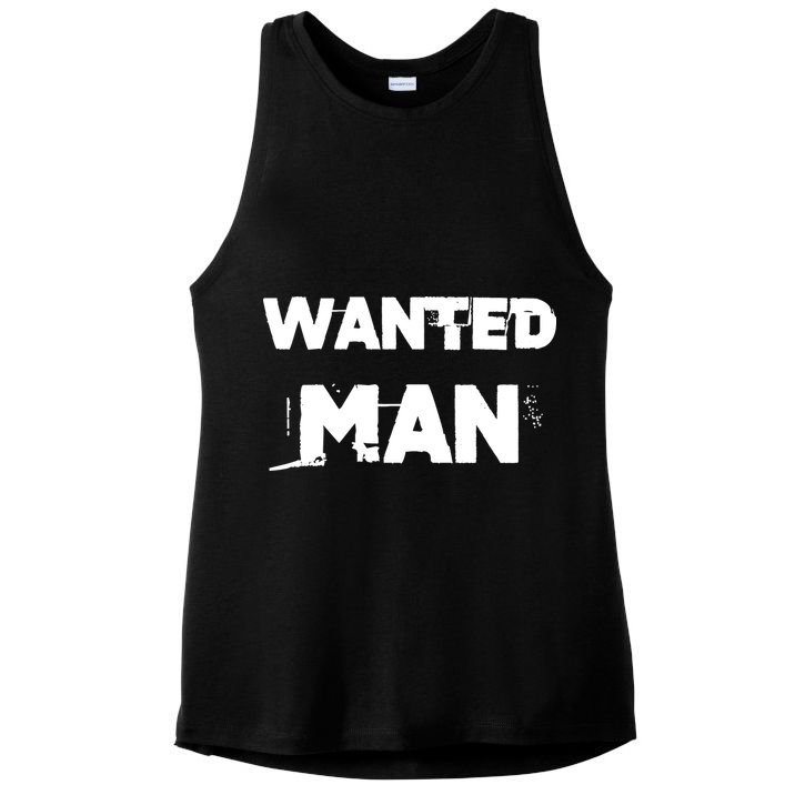 Wanted Man Funny Meme Ladies PosiCharge Tri-Blend Wicking Tank
