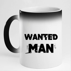 Wanted Man Funny Meme 11oz Black Color Changing Mug