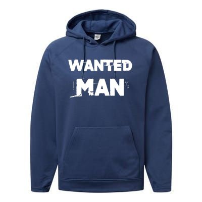 Wanted Man Funny Meme Performance Fleece Hoodie