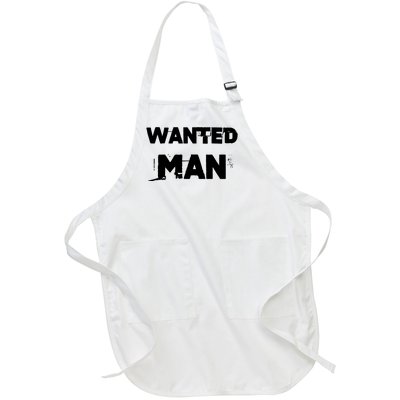 Wanted Man Funny Meme Full-Length Apron With Pockets