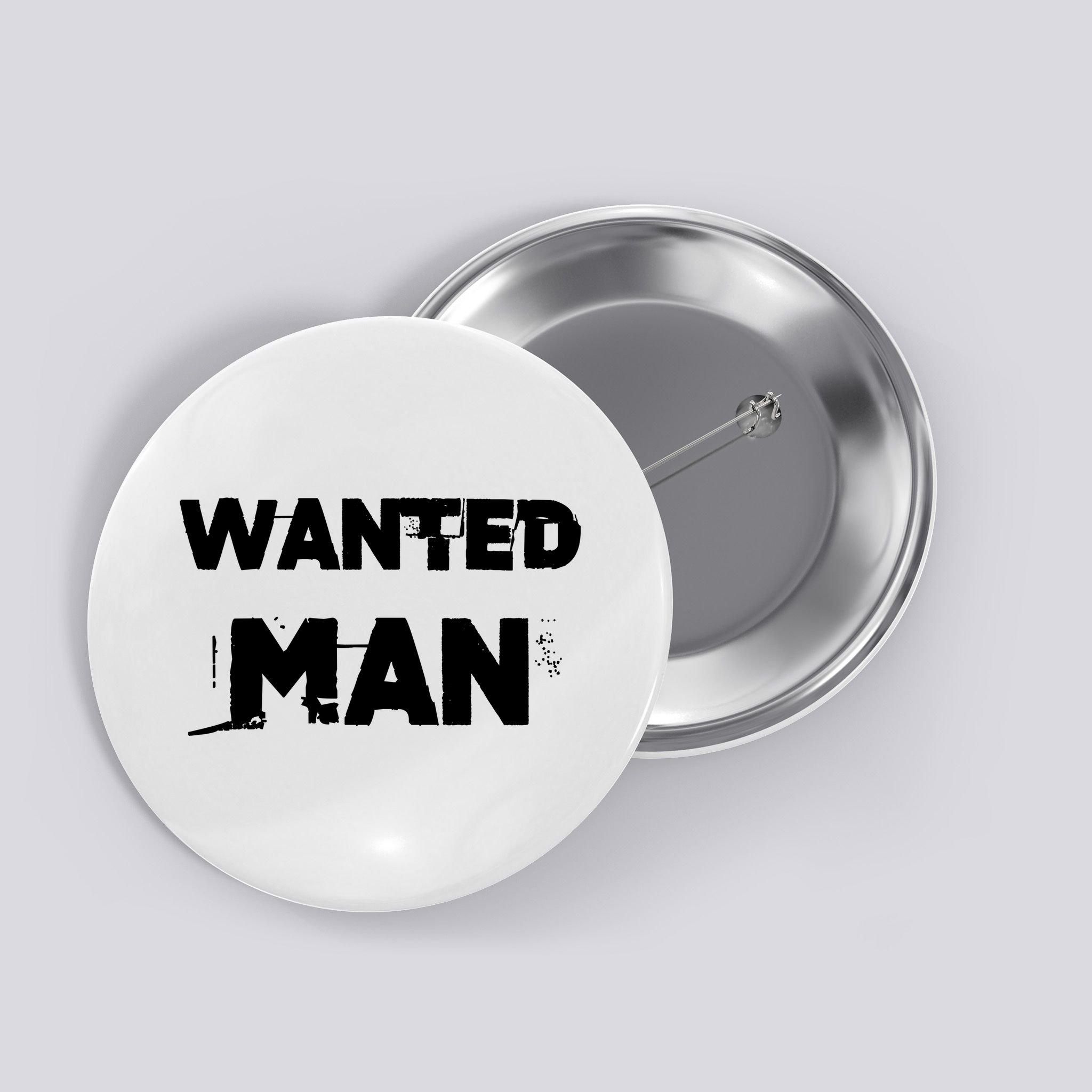 Wanted Man Funny Meme Button