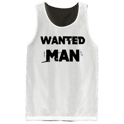 Wanted Man Funny Meme Mesh Reversible Basketball Jersey Tank