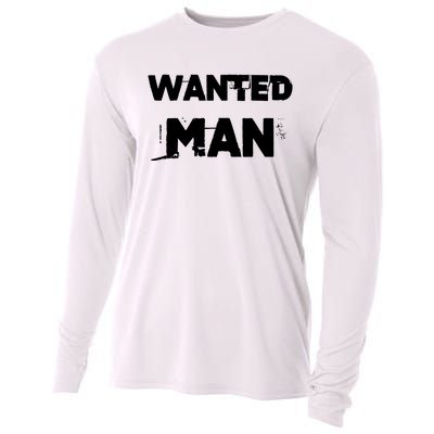 Wanted Man Funny Meme Cooling Performance Long Sleeve Crew