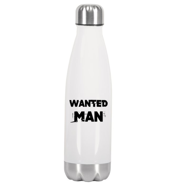 Wanted Man Funny Meme Stainless Steel Insulated Water Bottle