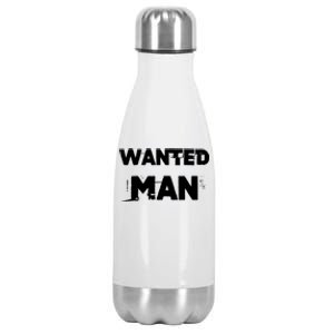 Wanted Man Funny Meme Stainless Steel Insulated Water Bottle