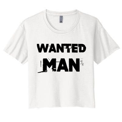 Wanted Man Funny Meme Crop Top