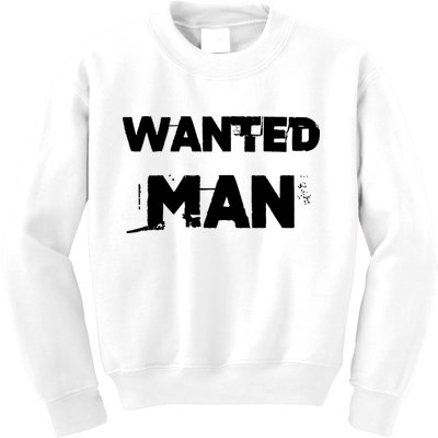 Wanted Man Funny Meme Kids Sweatshirt