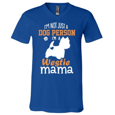 Westie Mom Funny Gift Funny Mother's Day Westie Dog Mom Lover Cute Gift V-Neck T-Shirt