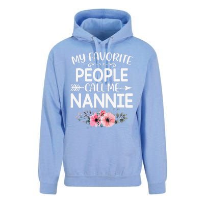 Womens My Favorite People Call Me Nannie Funny Floral Mother's Day Unisex Surf Hoodie