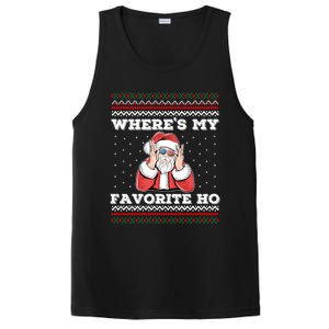 WhereS My Favorite Ho Funny Santa Ugly Christmas Sweater Gift PosiCharge Competitor Tank