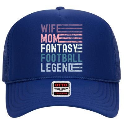 Wife Mom Fantasy Football Legend For Wife Mother Gift High Crown Mesh Back Trucker Hat