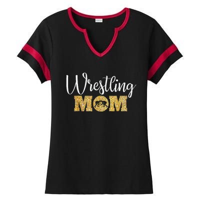 Wrestling Mom Funny Wrestling Ladies Halftime Notch Neck Tee