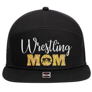 Wrestling Mom Funny Wrestling 7 Panel Mesh Trucker Snapback Hat