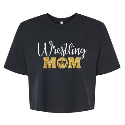 Wrestling Mom Funny Wrestling Bella+Canvas Jersey Crop Tee